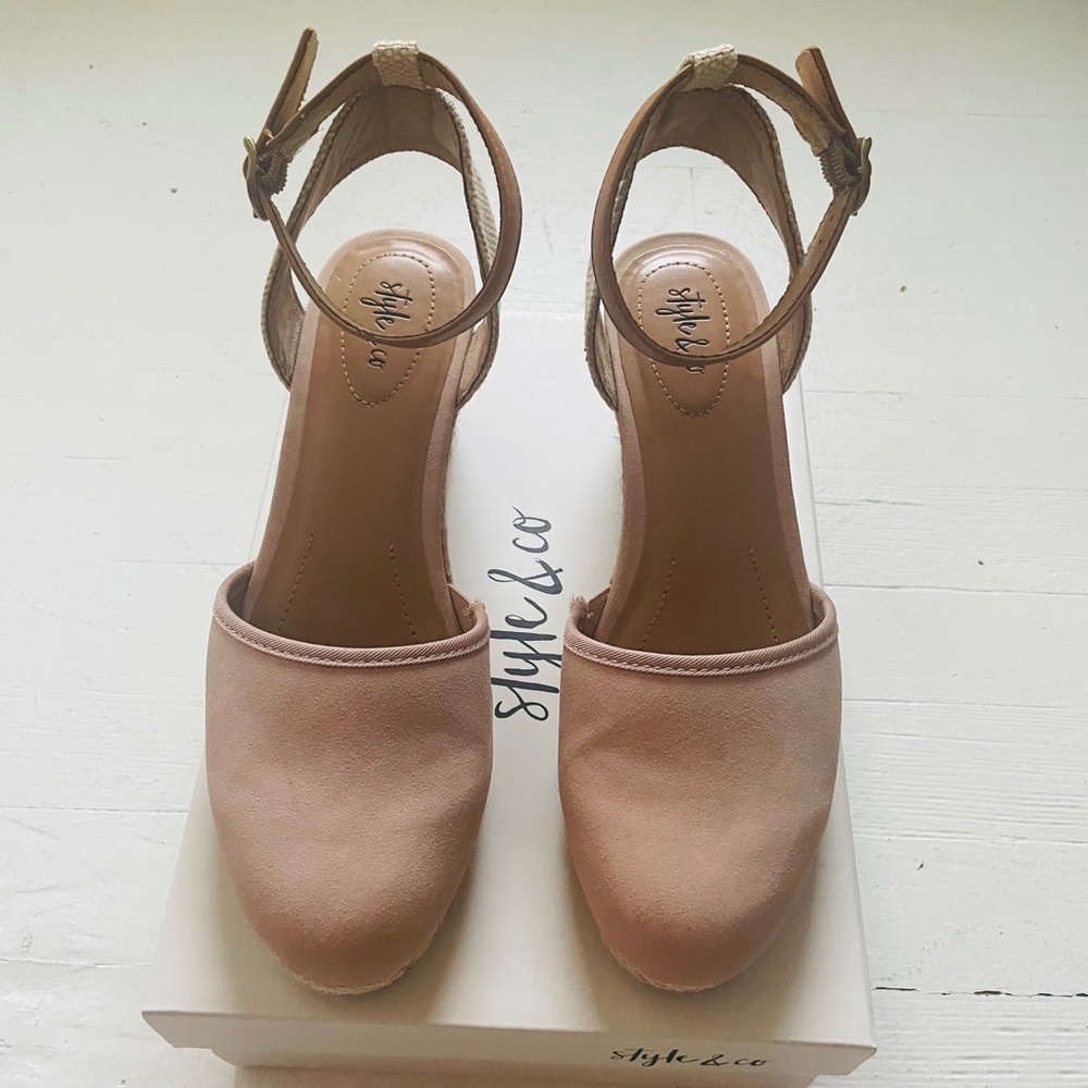 Style & Co. Tan Espadrille Shoes with Ankle Strap